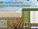 2024 North Carolina Regional Soybean Schools flyer listing dates, locations, registration QR code