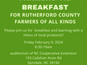 flyer 02/09/24 farmers breakfast 8:30 - 10 at Extension office Rutherford Co