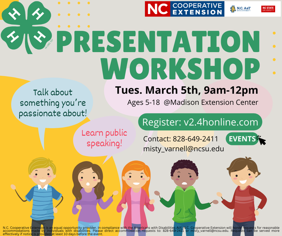 Colorful cartoon teens speaking. Presentation Workshop info.