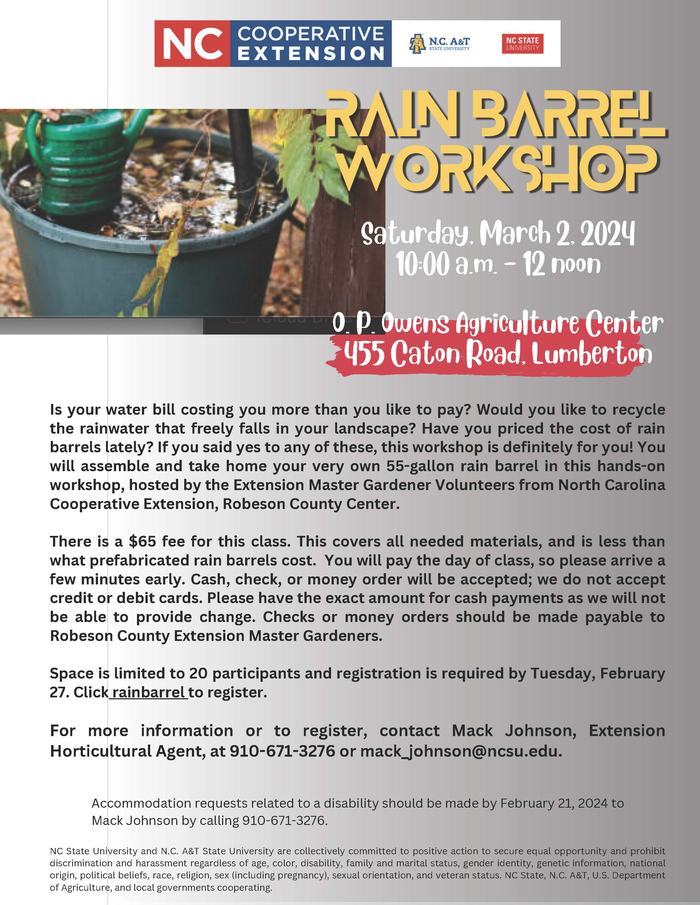 Rain barrel Workshop
