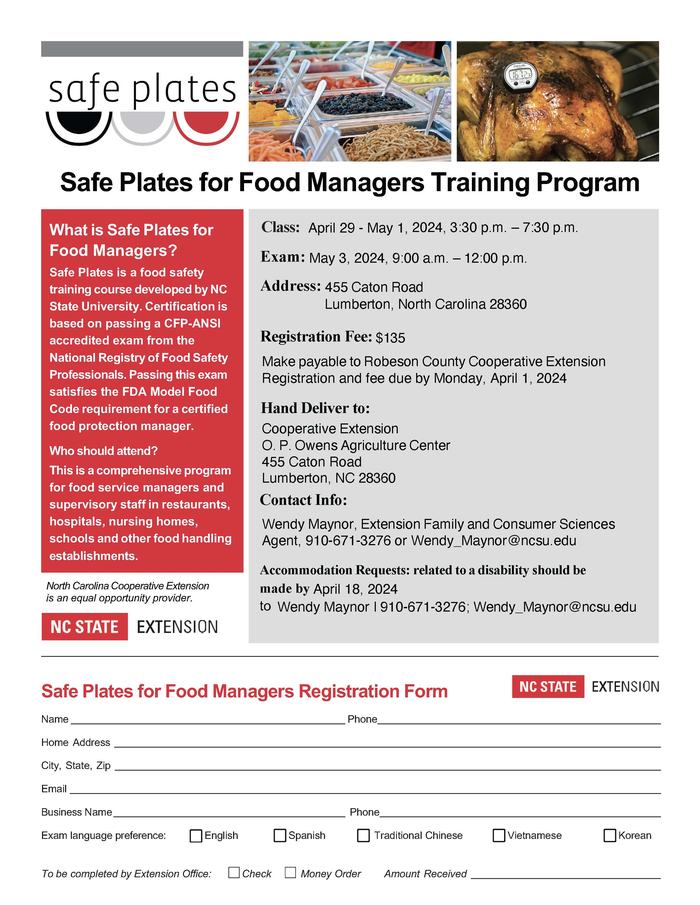 safe plates Training Program form