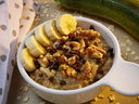 picture of a bowl of Zoat, which is oatmeal mixed with different ingredients.