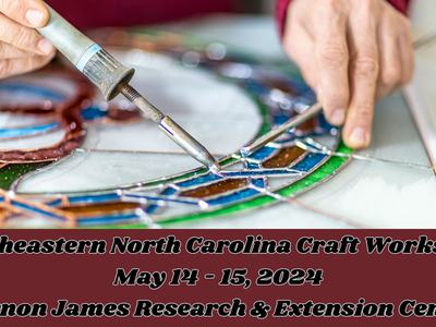 Stained glass window being made.