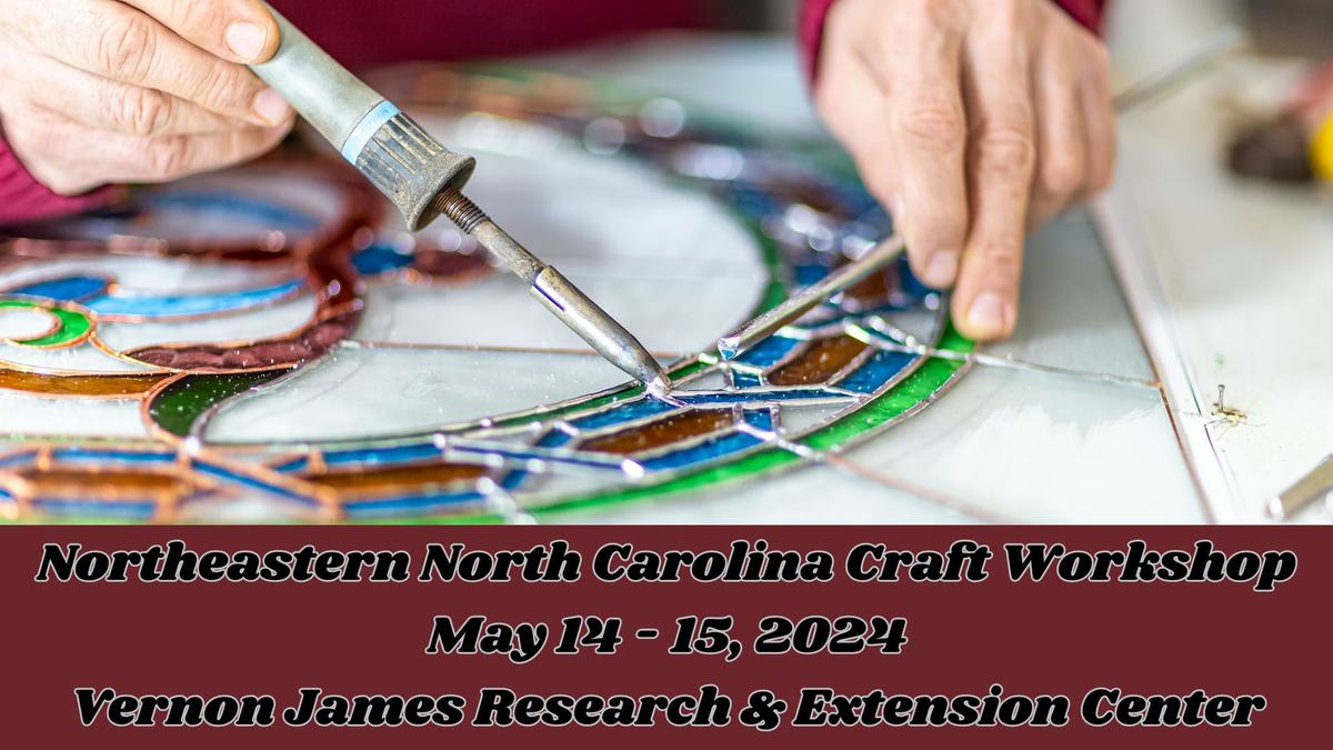 Stained glass window being made.