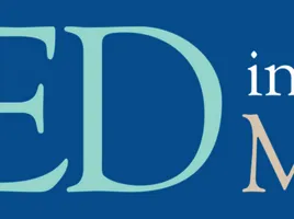 Text reading "MED instead of MEDS" on blue background