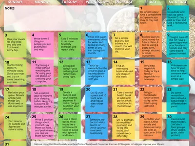  The Living Well Calendar for March 2024.