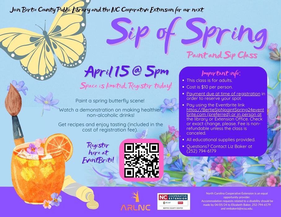Spring SipNPaint flyer