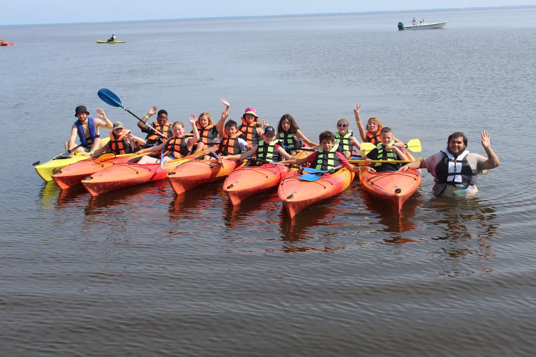 kayaking group on Bull's Bay
