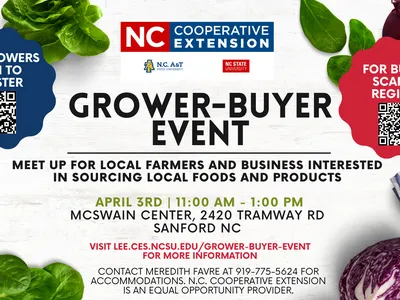 Grower-Buyer Event — April 3, 11:00 AM–1:00 PM, McSwain Center, 2420 Tramway Rd, Sanford NC