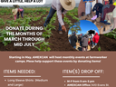 farmworker donation drive 2024. give a little, help a lot. donate during the months of march through mid july. starting in may, AMEXCAN will host monthly events at farmworker camps. Please help support these events by donating items! Items Needed: long sl
