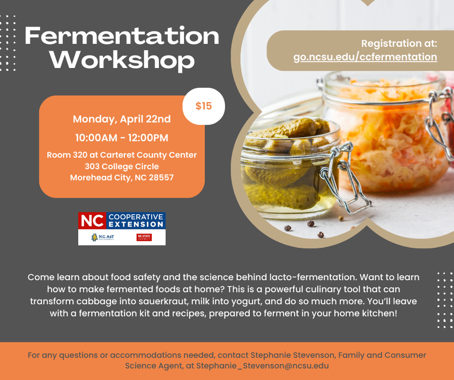 Fermentation Workshop, Monday April 22nd