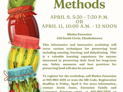 Flier for food preservation methods workshop