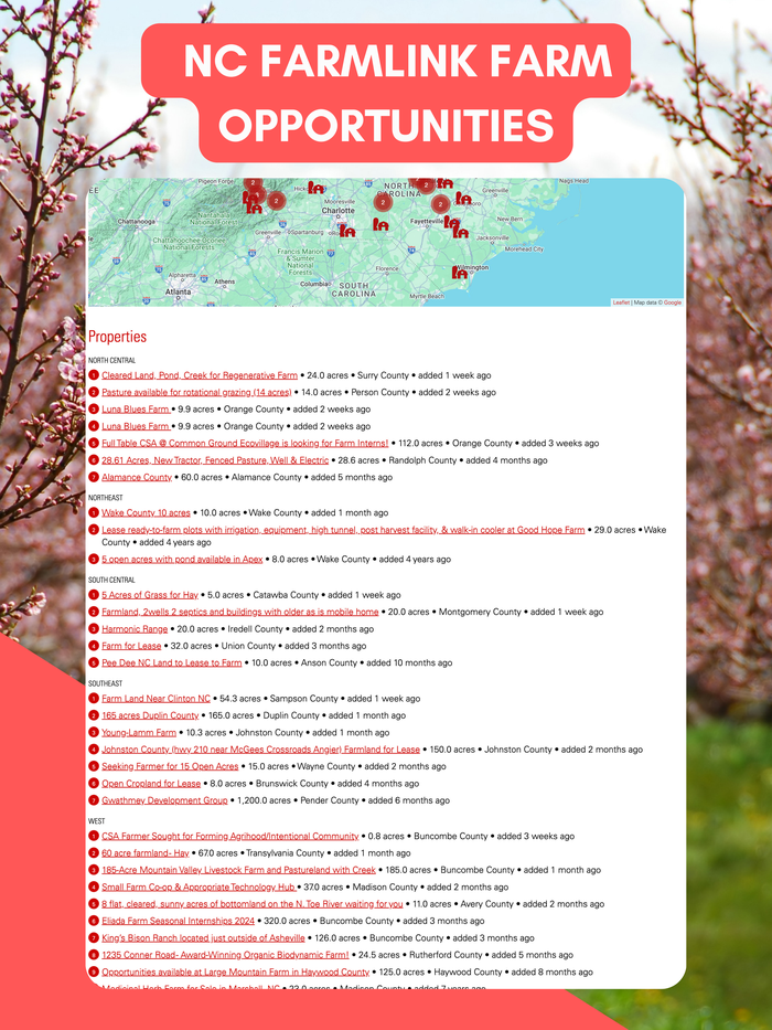 Farmlink Farm Opportunities Screenshot
