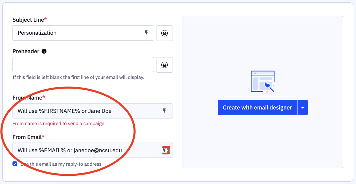 ActiveCampaign Sender Details