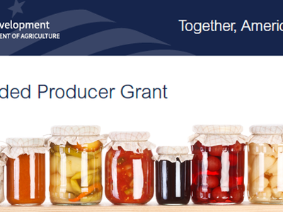 Value added Grant logo and bottle of canned foods