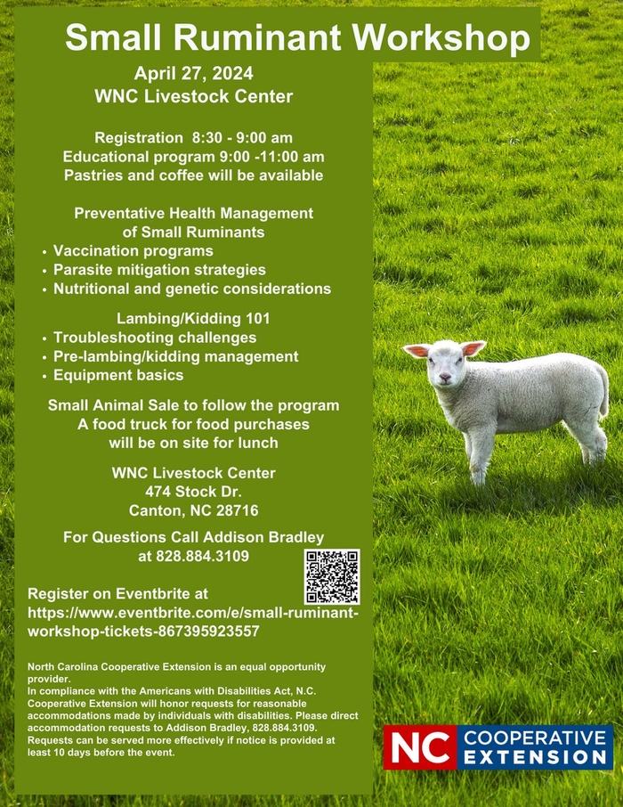 Small Ruminant Workshop Flyer