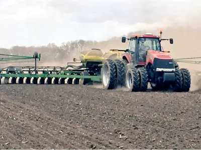Tractor in field