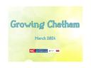 Growing Chatham title, "March 2024", and NC Cooperative Extension logo on yellow-green background