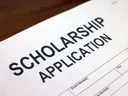 Scholarship application form titled "SCHOLARSHIP APPLICATION" with blank fields