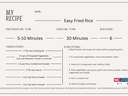 Printable Recipe Card for Easy Fried Rice