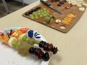 Fruit Skewers being prepared.