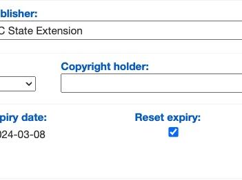 screenshot of reset expiry checkbox on factsheet editor.