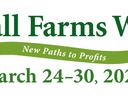 Small Farms Week banner with slogan "New Paths to Profits" and dates March 24–30, 2024