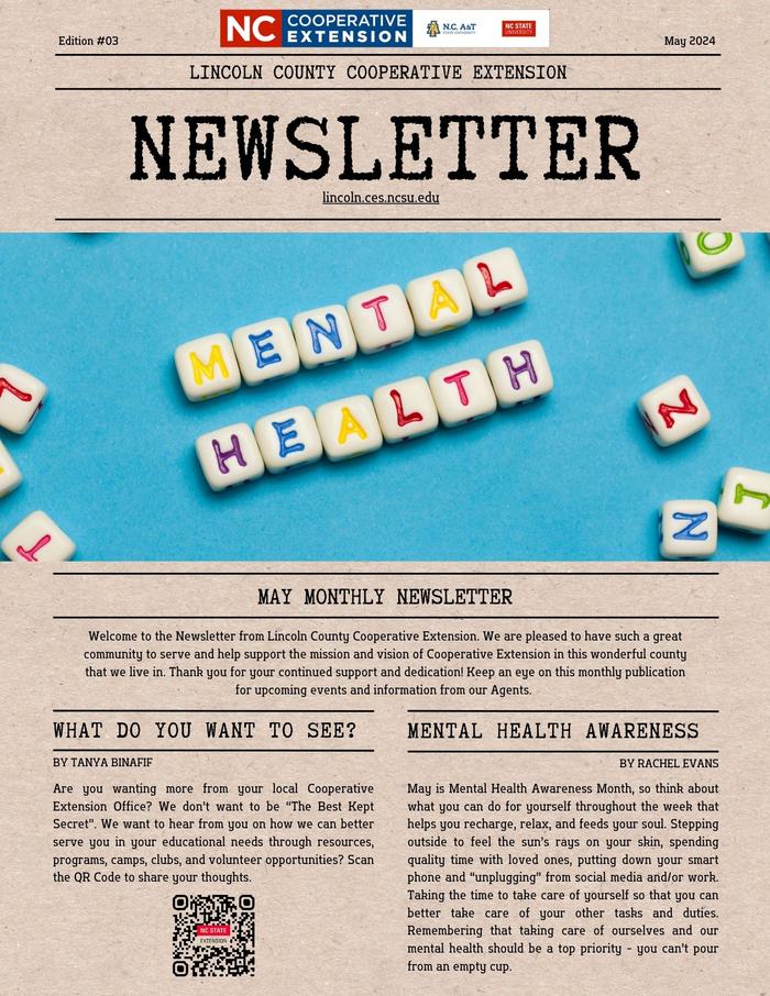 Page 1 of May Newsletter