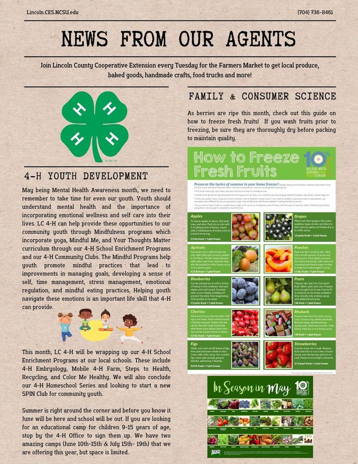 Page 2 of the May Newsletter