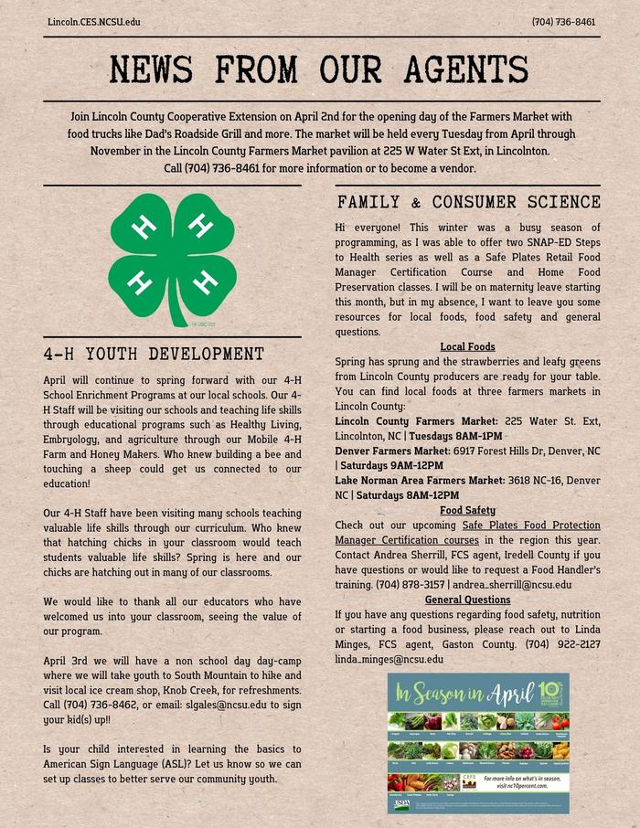 page 2 of April Newsletter
