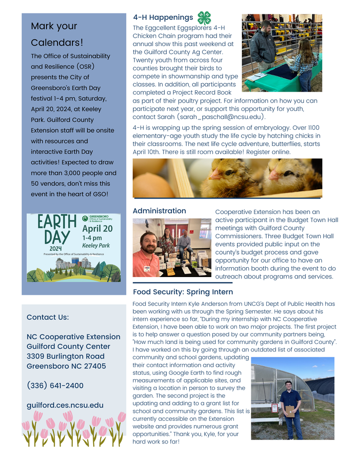 Newsletter second page.