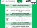 Greene County 4-H Summer Day Camps flyer listing camp names, dates, ages, and prices