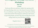 Garden & Table - Growing and Cooking with Herbs Workshop