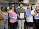 team with paintings