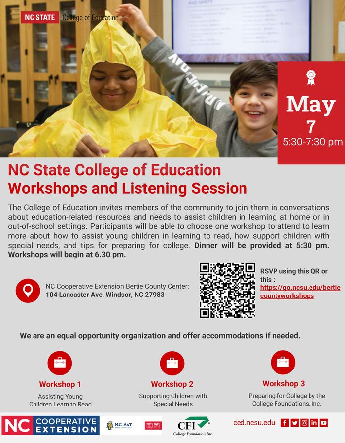 NC State College of Education Workshops and Listening Session
