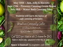 NC Cooperative Extension flyer: Summer Food Preservation Series — May 30; June 27; July 18
