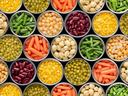 Variety of opened canned goods