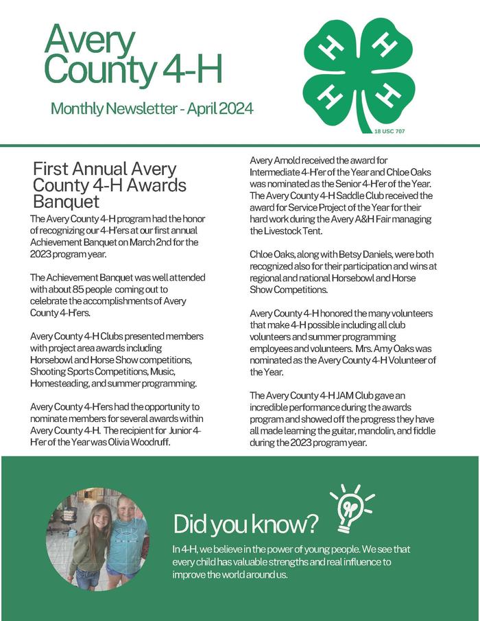 Avery County Monthly Newsletter