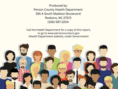 2023 Person County State of the County Health Report cover with illustrated crowd