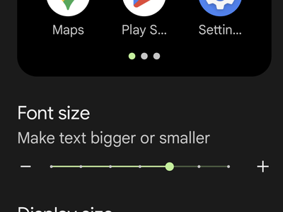 screen shot of accessibility features display size