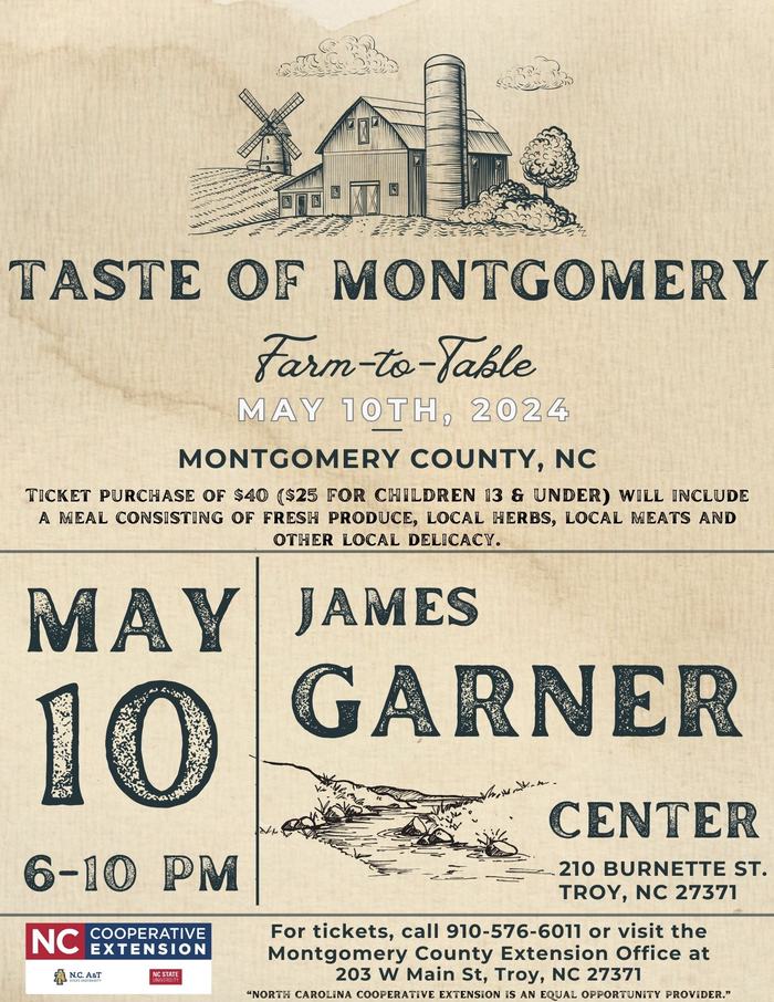 Taste of Montgomery Farm to table. May 10th, 2024