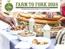 Farm to Fork Picnic 2024 graphic showing bread and people's hands