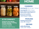 Flyer with picture of home canned foods, a QR code, and class dates and times