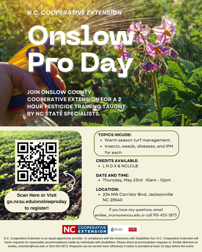 Onslow Pro Day for Pesticide Credits
