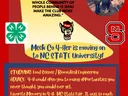 Meet Bhoomishree poster: Meck Co 4-Her is moving on to NC STATE University; quote "GIVE 4-H A TRY."