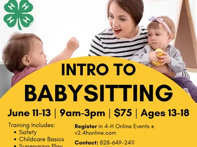 Image of babysitter with children