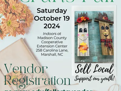 Fall Arts & Crafts Fair Vendor Info, with crafty background