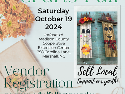 Fall Arts & Crafts Fair Vendor Info, with crafty background