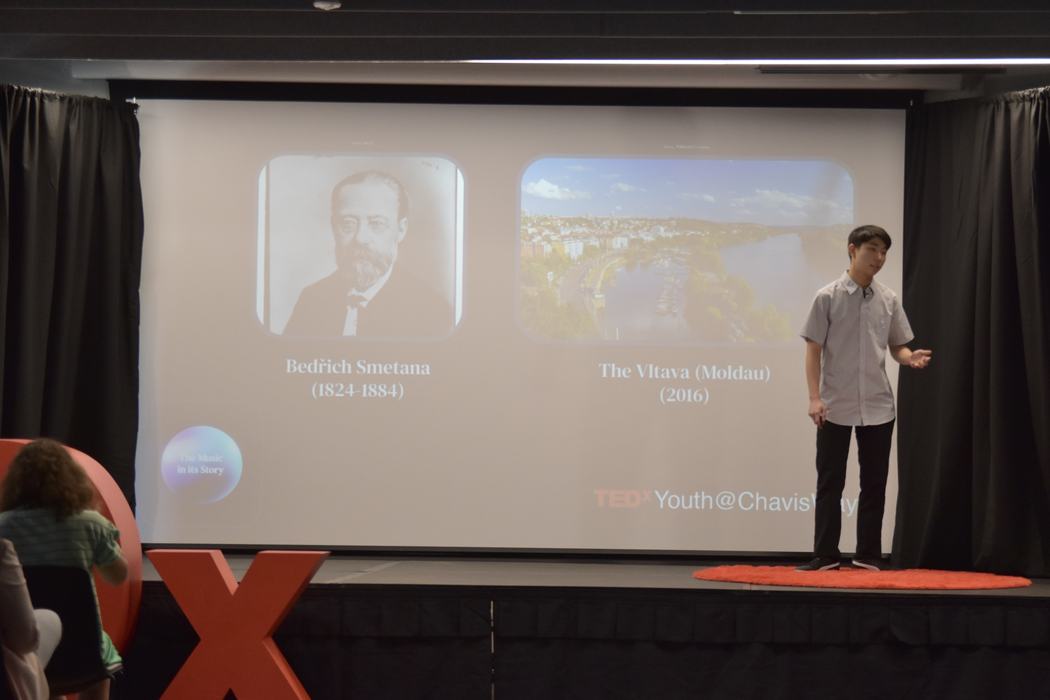 Young person delivers as TEDx Talk. 