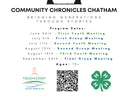 Community Chronicles Chatham flyer: "Bridging Generations Through Stories"; program dates listed